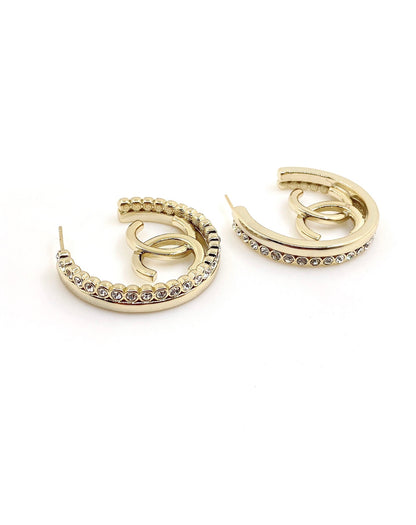 18K  Chanel Circle Crystals Earrings