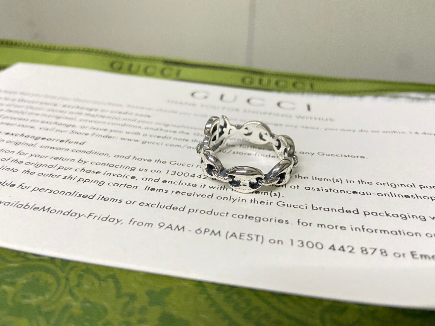 Double Gucci Interlocking Gucci Chain Ring