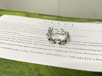 Double Gucci Interlocking Gucci Chain Ring