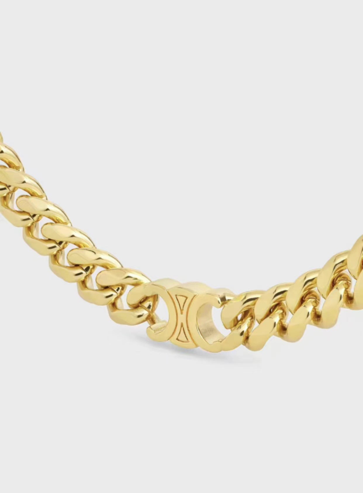 18K Celine Gourmette Chain Necklace