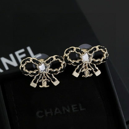 18K  Chanel Butterfly Pendant Earrings
