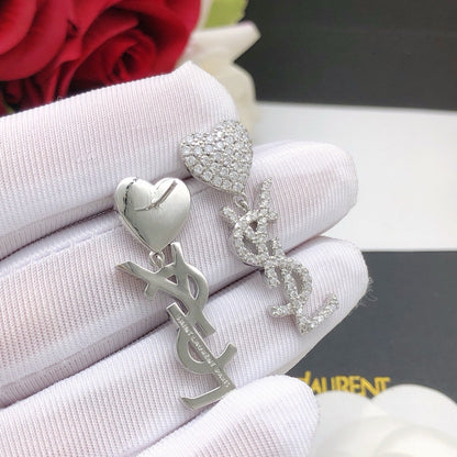 18K YSL Heart Diamonds Earrings