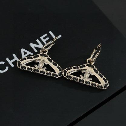 18K  Chanel Coat Hanger Earrings