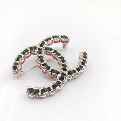 18K  Chanel Leather Pink Brooch