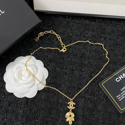 18K  Chanel Flower Crystal Necklace
