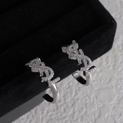 18K YSL Gold Diamond Circle Earrings