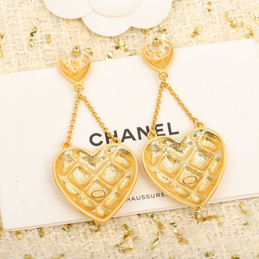 18K  Chanel Coco Crush Heart Pendant Earrings