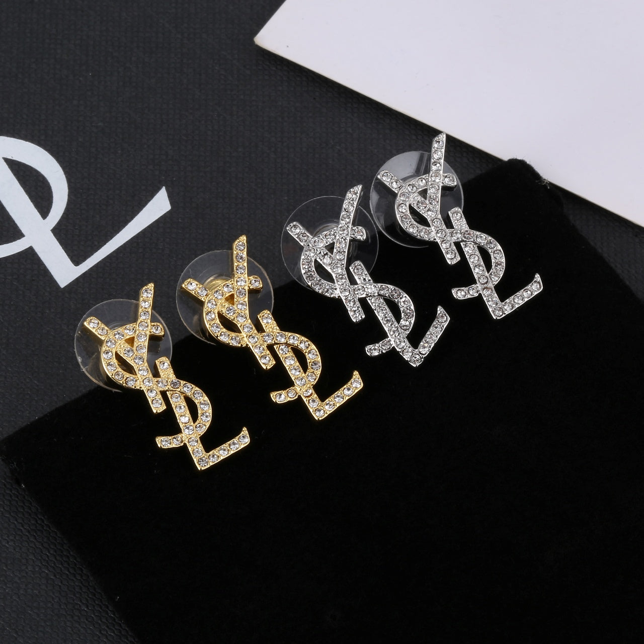 18K YSL Classic Crystals Brooch