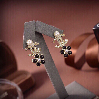 18K  Chanel Butterfly Pendant Earrings