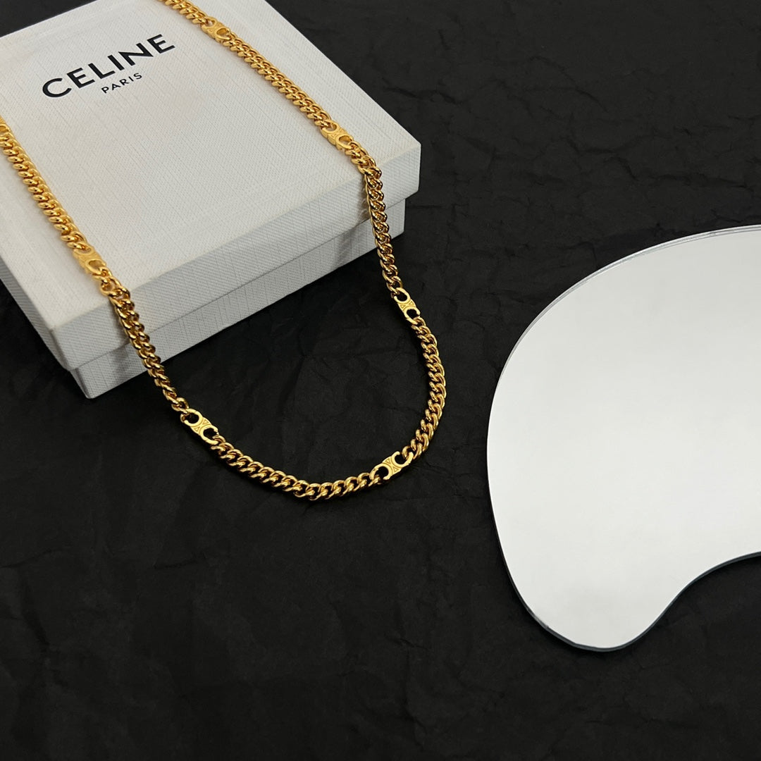 18K Celine Gourmette Chain Necklace