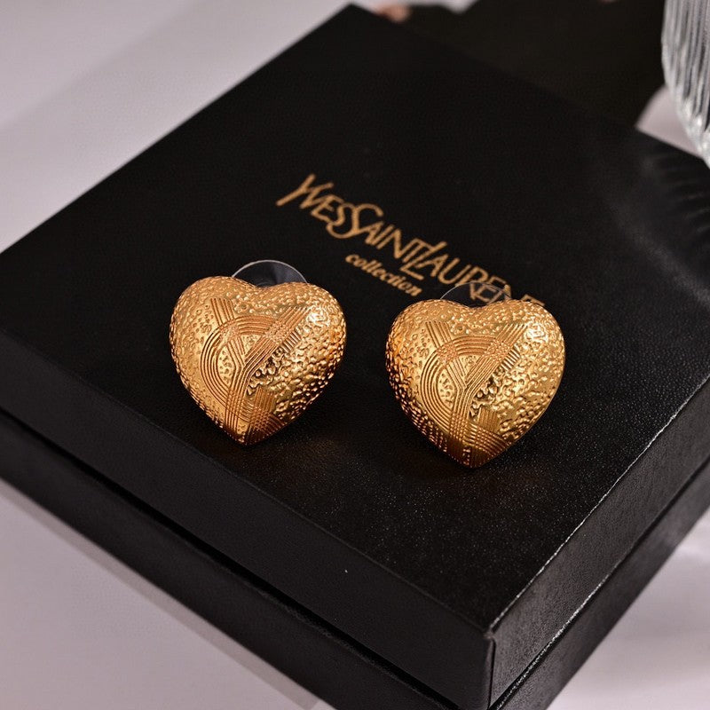 18K YSL Heart Earrings