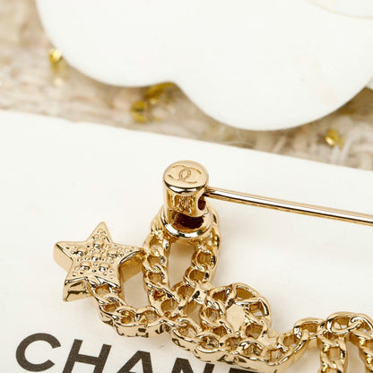 18K  Chanel Leather Gold Brooch