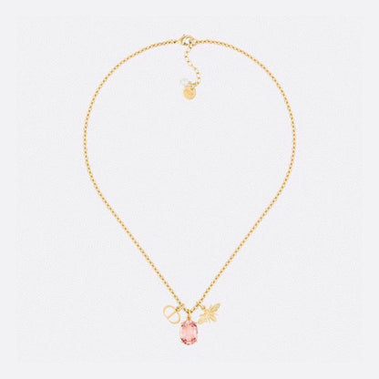 18K Petit Dior Pink Crystal Necklace