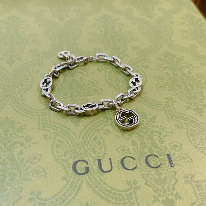 Double Gucci Interlocking Gucci Pendant Bracelet