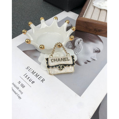 18K  Chanel White Bag Brooch