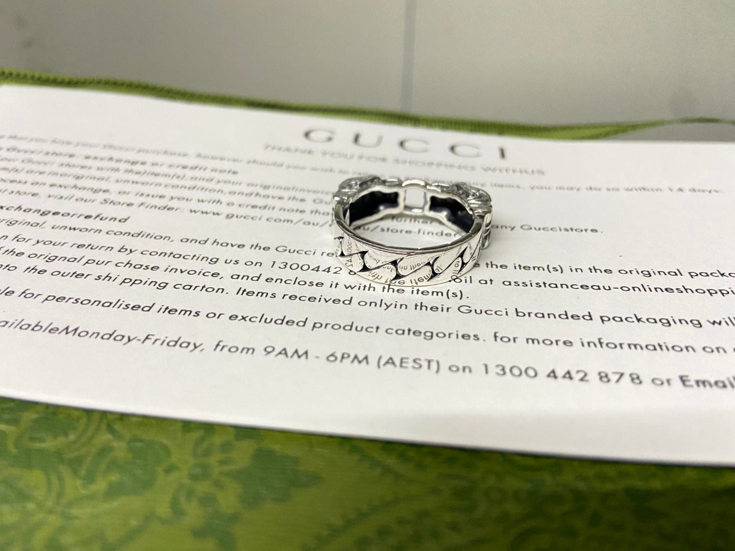 Double Gucci Tiger Head Chain Ring