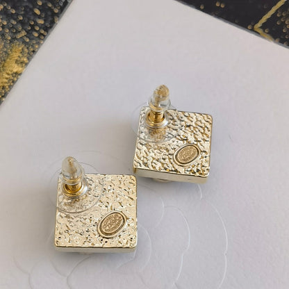 18K  Chanel Blue Resin Earrings