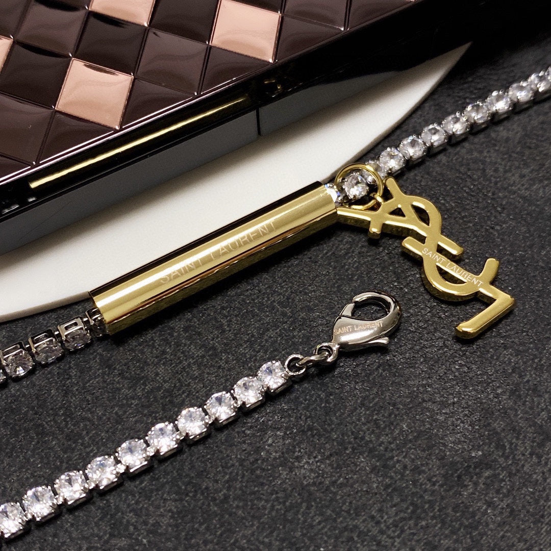 18K YSL Chain Diamond Necklace