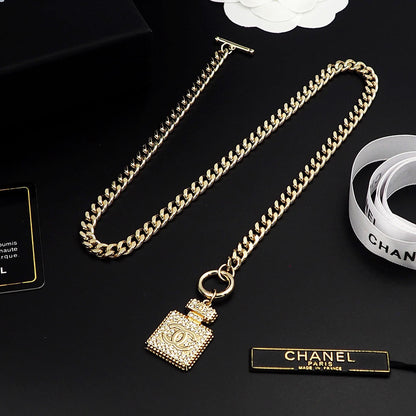 18K  Chanel Diamond Perfume Bottle Pendant Necklace