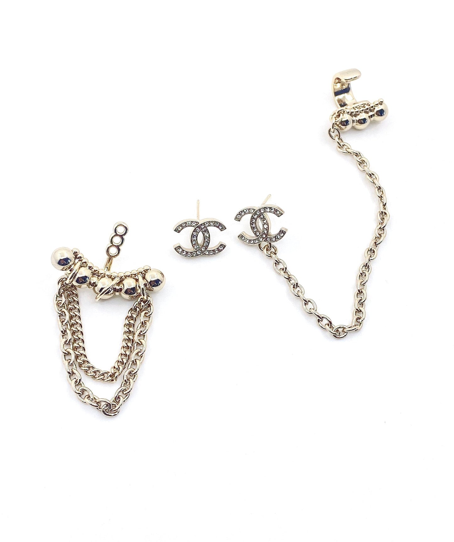 18K  Chanel Chain Earrings