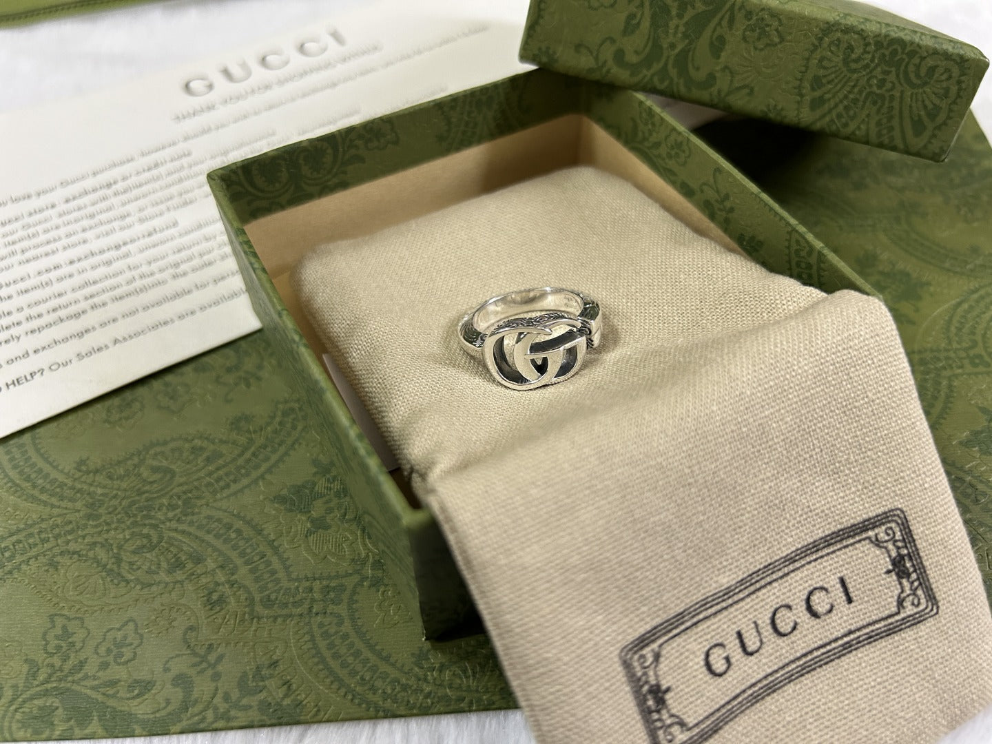 Double Gucci Marmont Key Open Ring