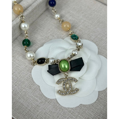 18K  Chanel Crystal Bow Necklace