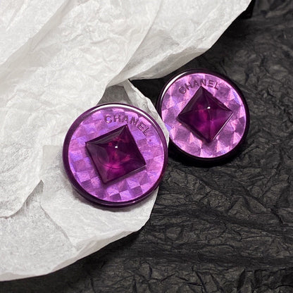 18K Vintage  Chanel Purple Earrings