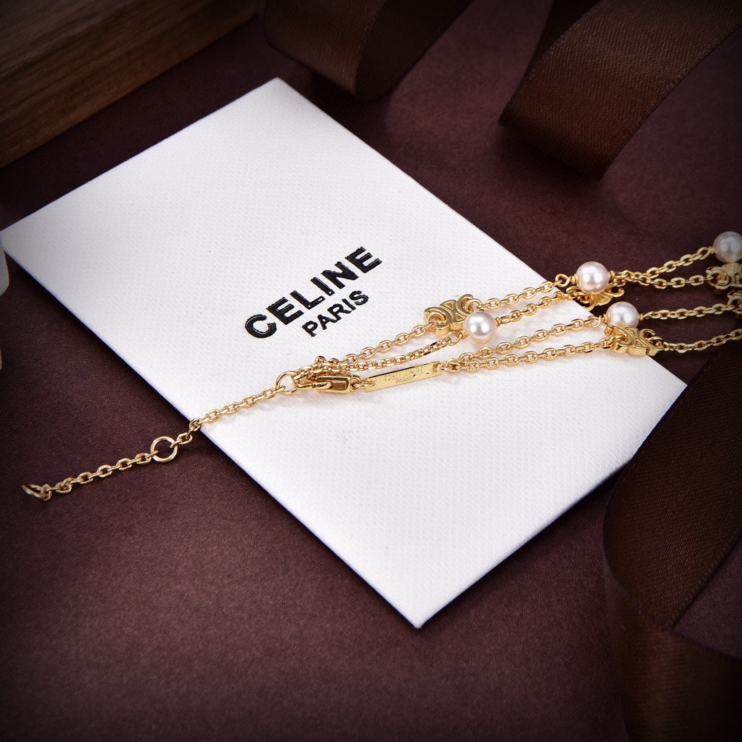 18K Celine Pearl Double Necklace