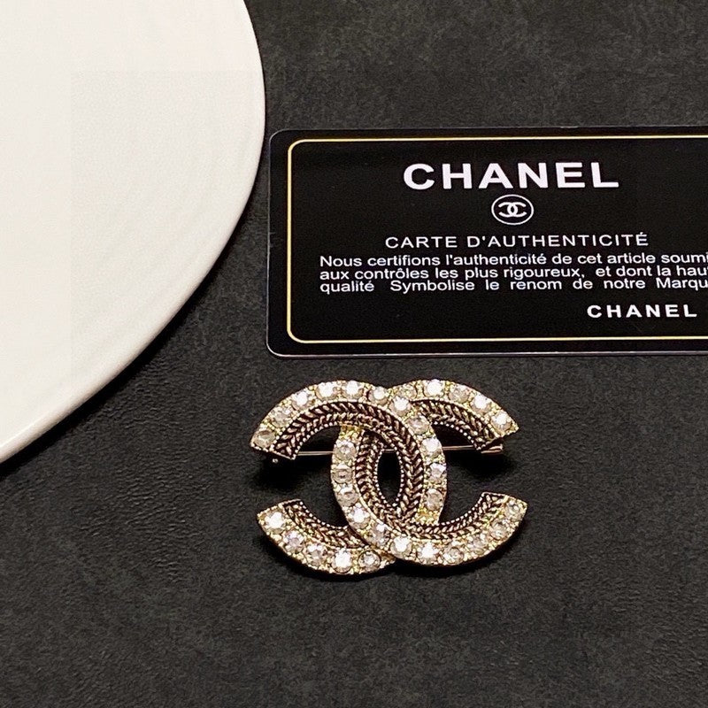 18K  Chanel Diamond Gold Brooch