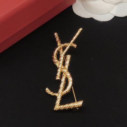 18K YSL Gold Brooch