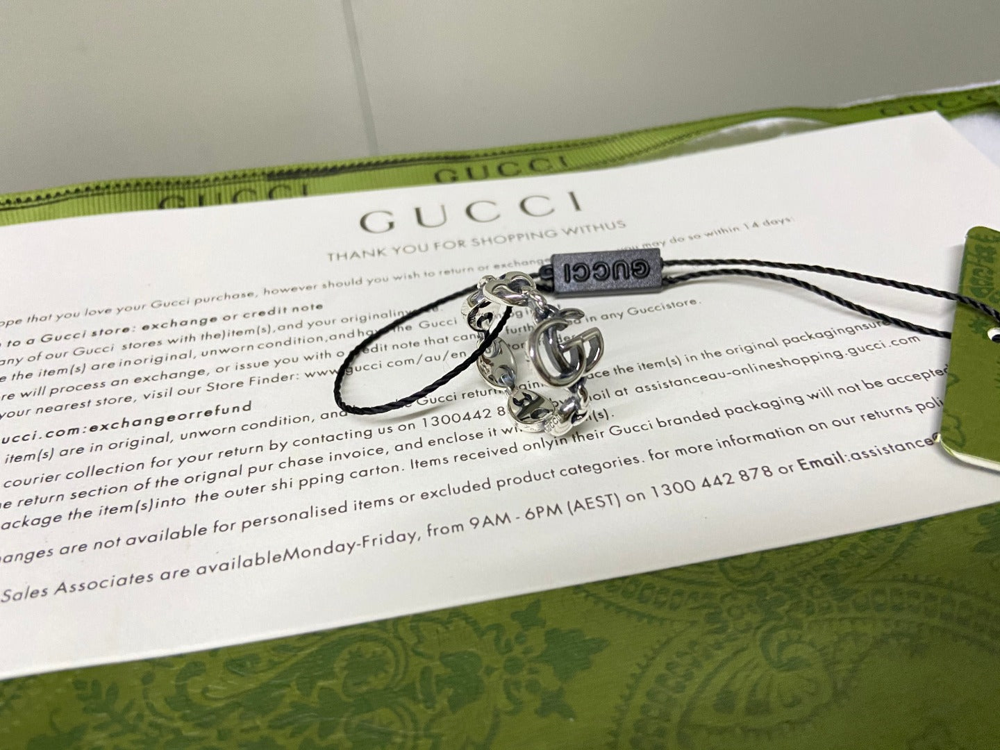 Double Gucci Interlocking Gucci Chain Ring