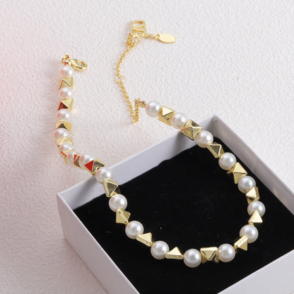 18K Valentino Rockstud Pearls Necklace
