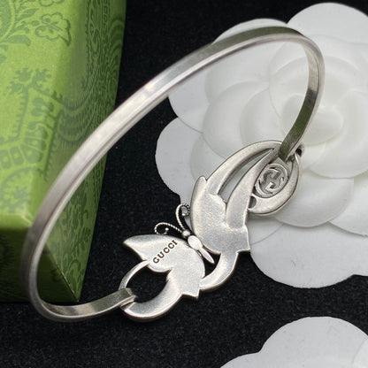 Double Gucci Interlocking Gucci & Butterfly Bracelet