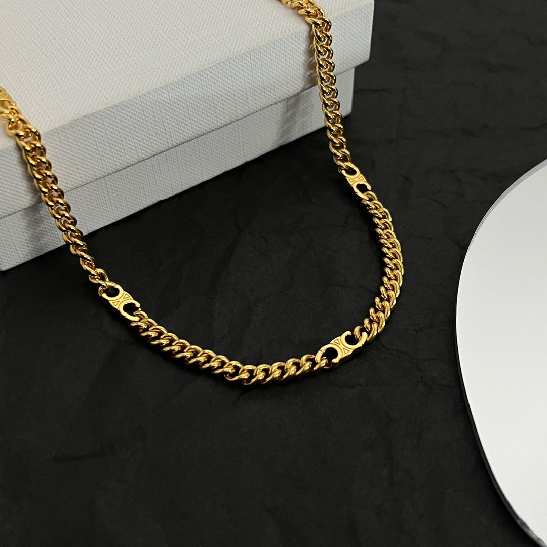 18K Celine Gourmette Chain Necklace