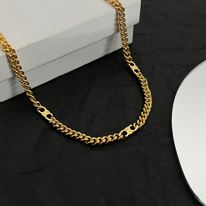 18K Celine Gourmette Chain Necklace