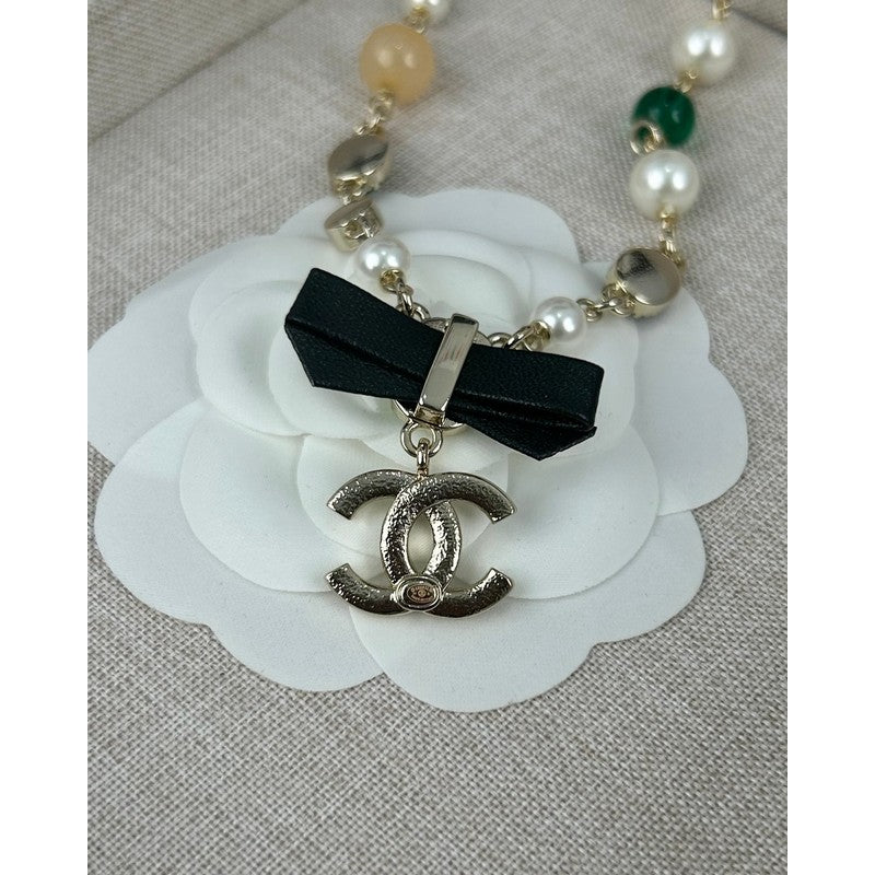 18K  Chanel Crystal Bow Necklace
