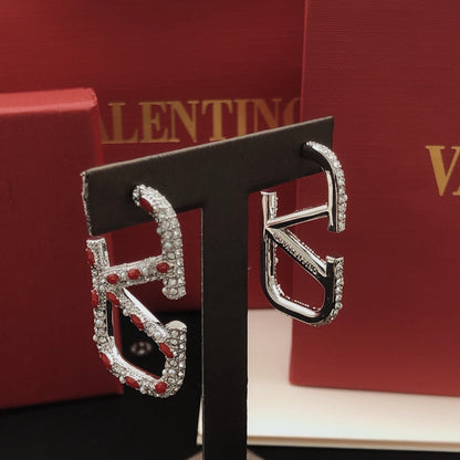 18K Valentino Red Crystal Earrings
