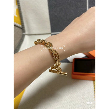 18K Hermes Cha?ne D'ancre Encha?n¨¦e Bracelet