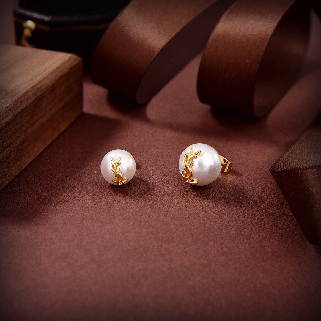 18K YSL Pearl Earrings
