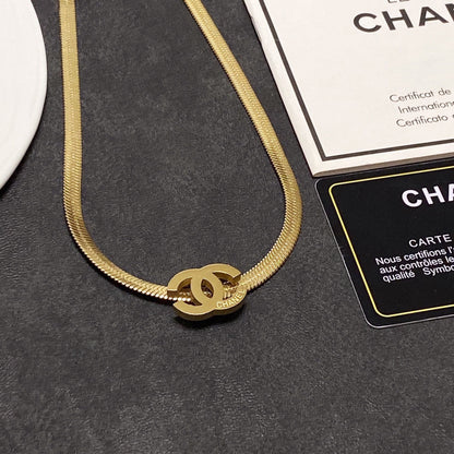18K  Chanel Gold Chain Choker Necklace