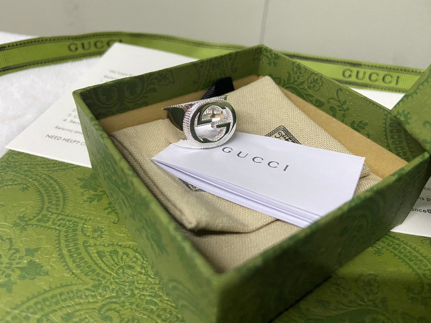 Double Gucci Interlocking Gucci Wide Ring