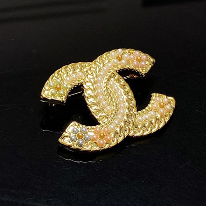 18K  Chanel Pearl Gold Brooch