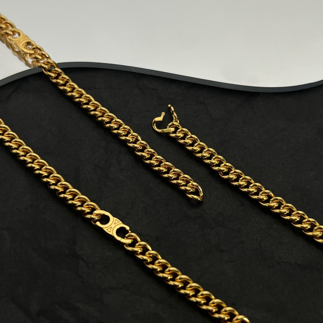 18K Celine Gourmette Chain Necklace