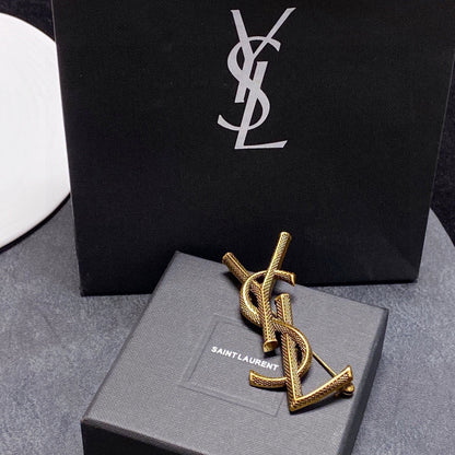 18K YSL Classic Brooch