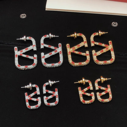 18K Valentino Red Crystal Earrings