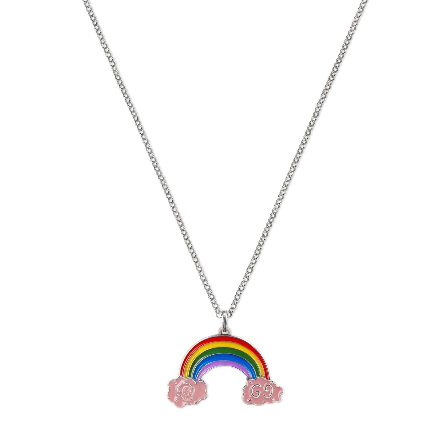 Double Gucci Rainbow Pendant Necklace